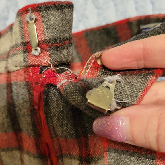 Vintage lined wool plaid circle skirt size M EUC - Picture 4 of 5